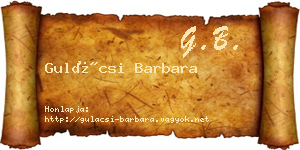 Gulácsi Barbara névjegykártya
