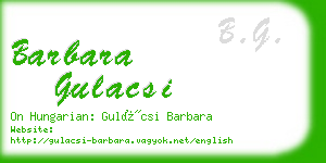 barbara gulacsi business card